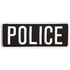 Police Back Patch 9x3"