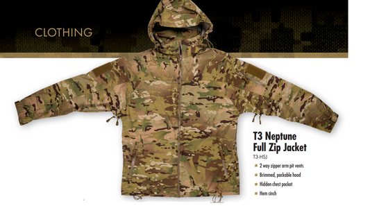T3 Neptune  Full Zip Jacket- Gen 1- Multicam- FINAL SALE